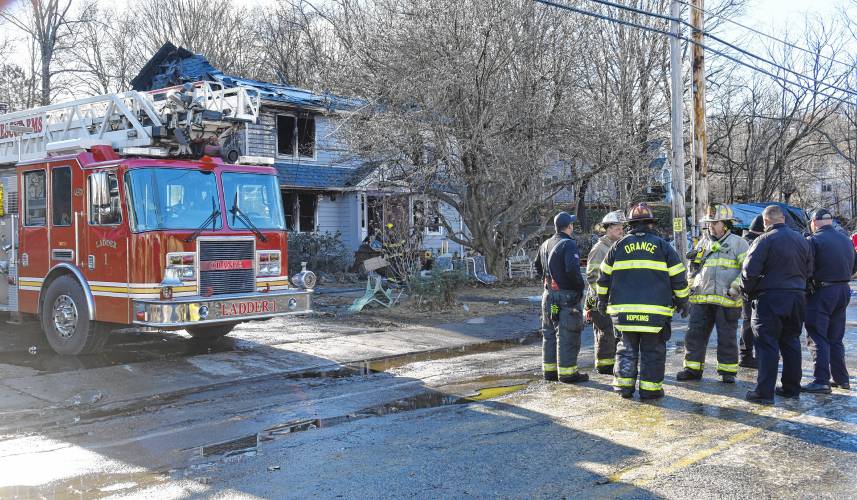 This house at 99 West River St. in Orange was heavily damaged in a fire on Wednesday night.
