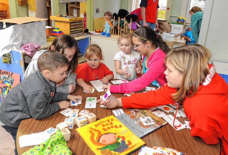 Children work together at the Head Start program’s former offices on Washington Street in Greenfield in 2013. Anat Weisenfreund, director of Community Action Pioneer Valley’s Head Start program, says she is hopeful the Greenfield location could reopen in the next few years once more federal funding is available, but the organization plans to channel any increases in funding through the state’s fiscal year 2025 budget toward increasing salaries for current educators. Children work together at the Head Start program’s former offices on Washington Street in Greenfield in 2013. Anat Weisenfreund, director of Community Action Pioneer Valley’s Head Start program, says she is hopeful the Greenfield location could reopen in the next few years once more federal funding is available, but the organization plans to channel any increases in funding through the state’s fiscal year 2025 budget toward increasing salaries for current educators.