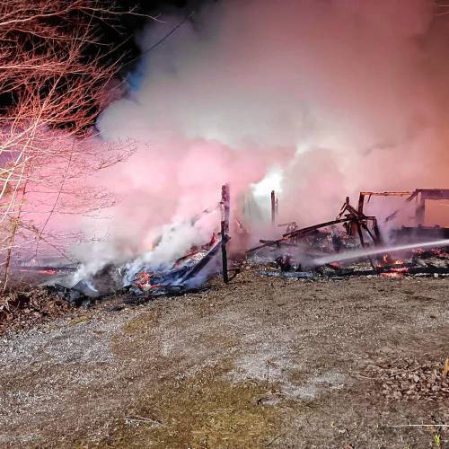 A home on Old South Road in Orange was destroyed by a fire reported at 2:35 a.m. on Wednesday.