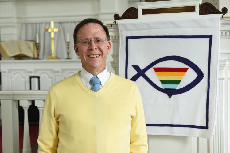The Rev. Randy Calvo at the First Congregational Church of Sunderland, United Church of Christ. The Rev. Randy Calvo at the First Congregational Church of Sunderland, United Church of Christ.