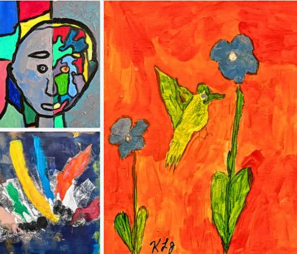 A collage of artwork that will be featured in ServiceNet’s upcoming exhibit at the Greenfield Public Library, April 27 through the end of May. A collage of artwork that will be featured in ServiceNet’s upcoming exhibit at the Greenfield Public Library, April 27 through the end of May.