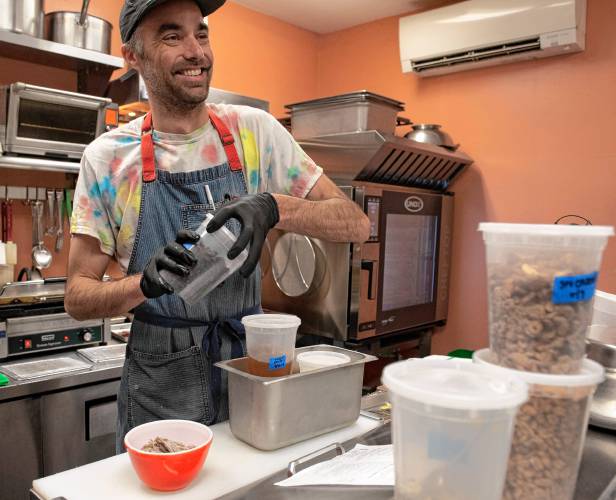 Billy McKerchie, owner of The Upper Bend Cafe, makes the soba noodle bowl.