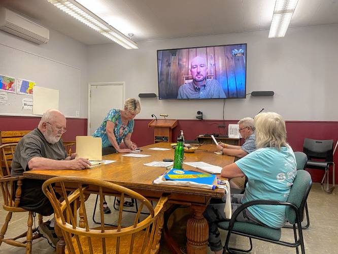The Agricultural Commission discusses farming and livestock regulations with Health Director Michael Theroux on Wednesday. The Agricultural Commission discusses farming and livestock regulations with Health Director Michael Theroux on Wednesday.