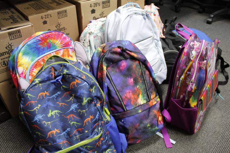 Some of the more than 200 backpacks that were donated to United Way’s Blooming Backpacks drive in 2022. The 20th annual Blooming Backpacks drive has begun and will continue to collect new backpacks filled with school supplies through Aug. 8. Some of the more than 200 backpacks that were donated to United Way’s Blooming Backpacks drive in 2022. The 20th annual Blooming Backpacks drive has begun and will continue to collect new backpacks filled with school supplies through Aug. 8.