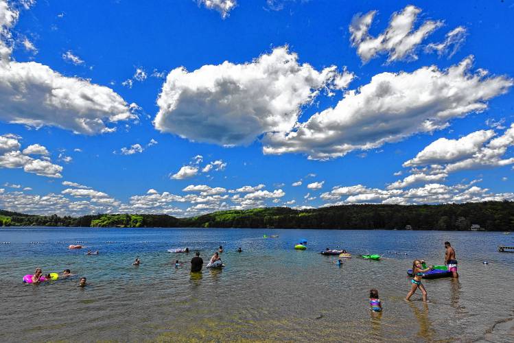 Swimmers at Lake Mattawa in Orange. Swimmers at Lake Mattawa in Orange.