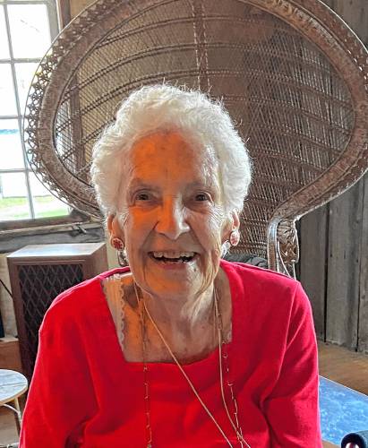 Alice Parker last year at 98-years-old. This coming Sunday at 3 p.m., Mohawk Trail Concerts will host a memorial salute to her at the Charlemont Federated Church.