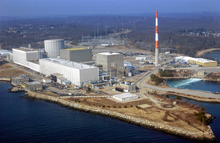 This March 18, 2003 file photo shows the Millstone Nuclear Power Station in Waterford, Conn. This March 18, 2003 file photo shows the Millstone Nuclear Power Station in Waterford, Conn.