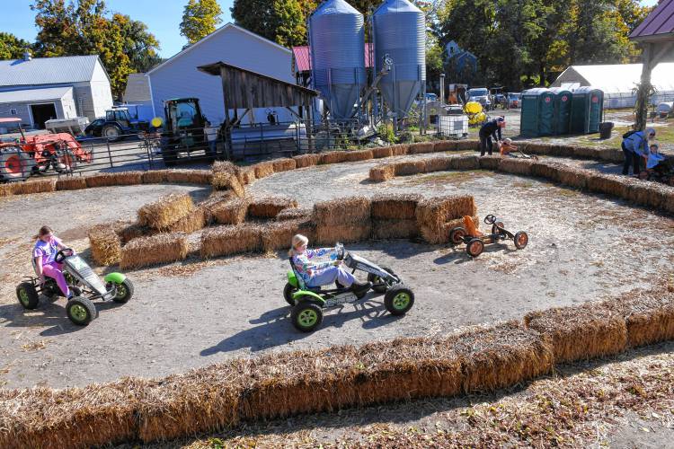 Visitors to Mike’s Maze in Sunderland enjoy the pedal go-karts. Visitors to Mike’s Maze in Sunderland enjoy the pedal go-karts.
