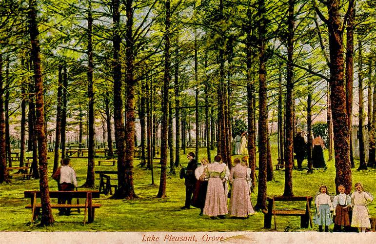 A postcard depicting The Grove, an outdoor amphitheater for orchestras, bands and speakers, in Lake Pleasant. Members of the local spiritualist community will read excerpts from “Spirit and Spa” at the Warwick Free Public Library on Tuesday, Oct. 22. A postcard depicting The Grove, an outdoor amphitheater for orchestras, bands and speakers, in Lake Pleasant. Members of the local spiritualist community will read excerpts from “Spirit and Spa” at the Warwick Free Public Library on Tuesday, Oct. 22.