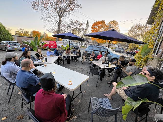 Greenfield Business Association members met at Four Phantoms Brewing Co. on Thursday afternoon to discuss ways to boost business in the Wells Street Corridor.