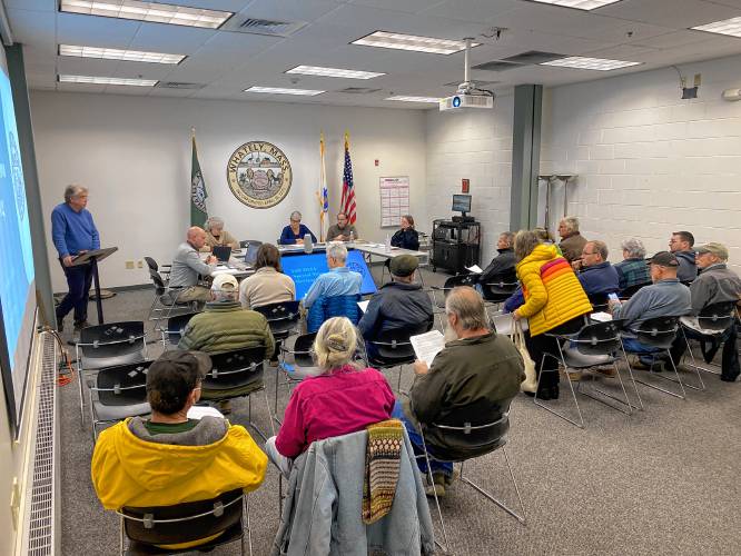 All 10 warrant articles were approved by the 18 Whately residents who joined the Selectboard at Tuesday evening’s Special Town Meeting. All 10 warrant articles were approved by the 18 Whately residents who joined the Selectboard at Tuesday evening’s Special Town Meeting.