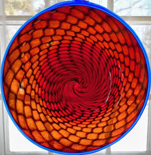 A glass sculpture created by Peter Bott.