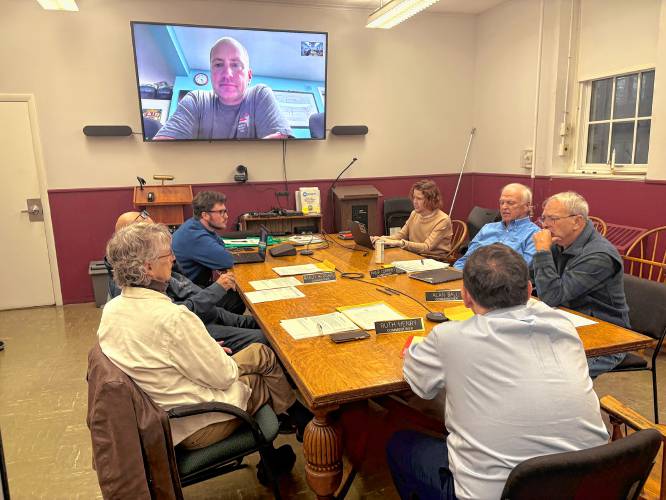Members of the Greenfield Board of License Commissioners discuss a proposal to create an annual entertainment license for the Franklin County Fairgrounds. Members of the Greenfield Board of License Commissioners discuss a proposal to create an annual entertainment license for the Franklin County Fairgrounds.