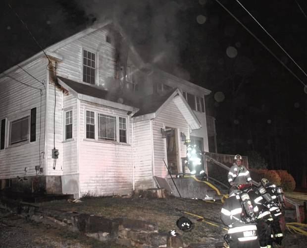 No injuries resulted from a fire on Winter Street in Orange that was caused by the ignition of combustible materials near a pellet stove’s flue pipe early Sunday morning.