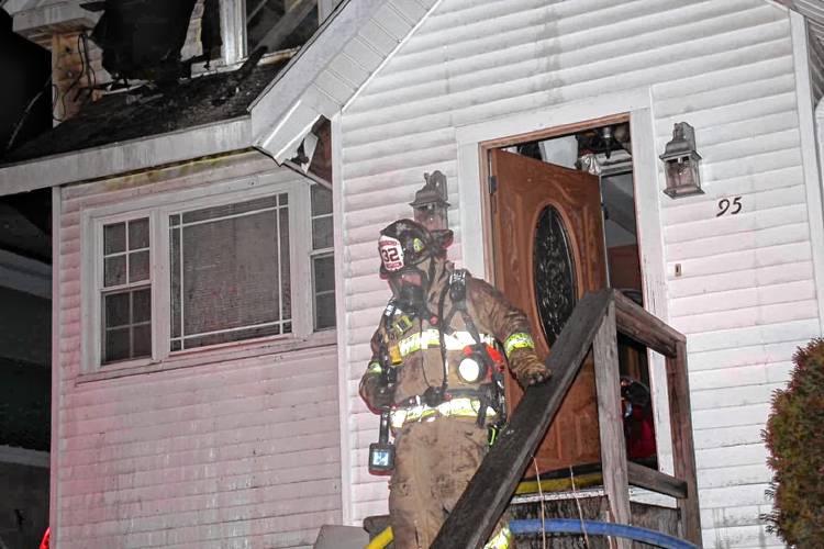 No injuries resulted from a fire on Winter Street in Orange that was caused by the ignition of combustible materials near a pellet stove’s flue pipe early Sunday morning.