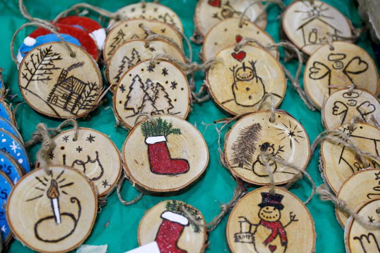 Wooden circle ornaments that were sold at the 2017 Hobby Horse Bazaar at Hawlemont Regional School in Charlemont. The 46th annual event will be held Saturday, Dec. 7, from 9 a.m. to 3 p.m. Wooden circle ornaments that were sold at the 2017 Hobby Horse Bazaar at Hawlemont Regional School in Charlemont. The 46th annual event will be held Saturday, Dec. 7, from 9 a.m. to 3 p.m.