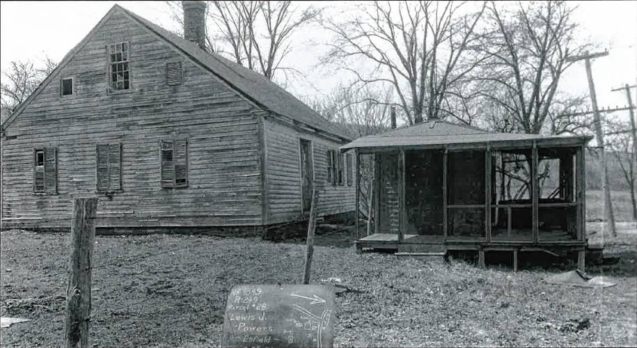 Lifelong Athol resident J.R. Greene has produced his 40th Quabbin History Calendar with photos of the towns and villages that were flooded to create the Quabbin Reservoir in the late 1930s. This image is that of Lewis Powers’ home and roadside stand in the former town of Enfield. Powers and his family members owned several parcels of land in the southeastern part of Enfield. This included the famous mansion “Quaint Quabbin” as well as this house and farmstand.