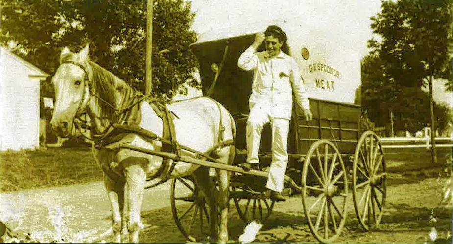 Lifelong Athol resident J.R. Greene has produced his 40th Quabbin History Calendar with photos of the towns and villages that were flooded to create the Quabbin Reservoir in the late 1930s. This image depicts George Spooner’s meat wagon on the Dana Common.