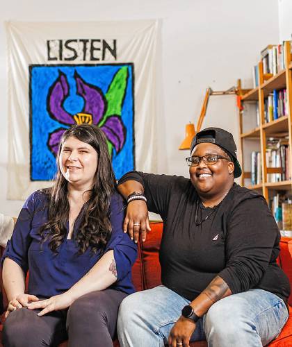 From left, Tides for Reproductive Freedom co-executive directors and co-founders feyla mcnamara and kimika ross. Both do not capitalize their names.
