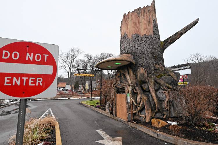 Greenfield Savings Bank’s “ATM Tree” in the Big Y plaza in Greenfield is not currently functional following a robbery early Friday morning.