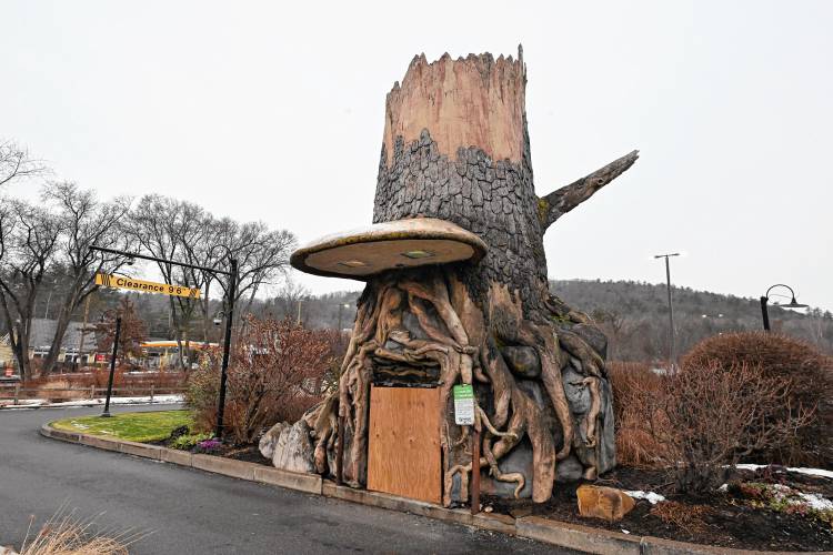 Greenfield Savings Bank’s “ATM Tree” in the Big Y plaza in Greenfield is not currently functional following a robbery early Friday morning.